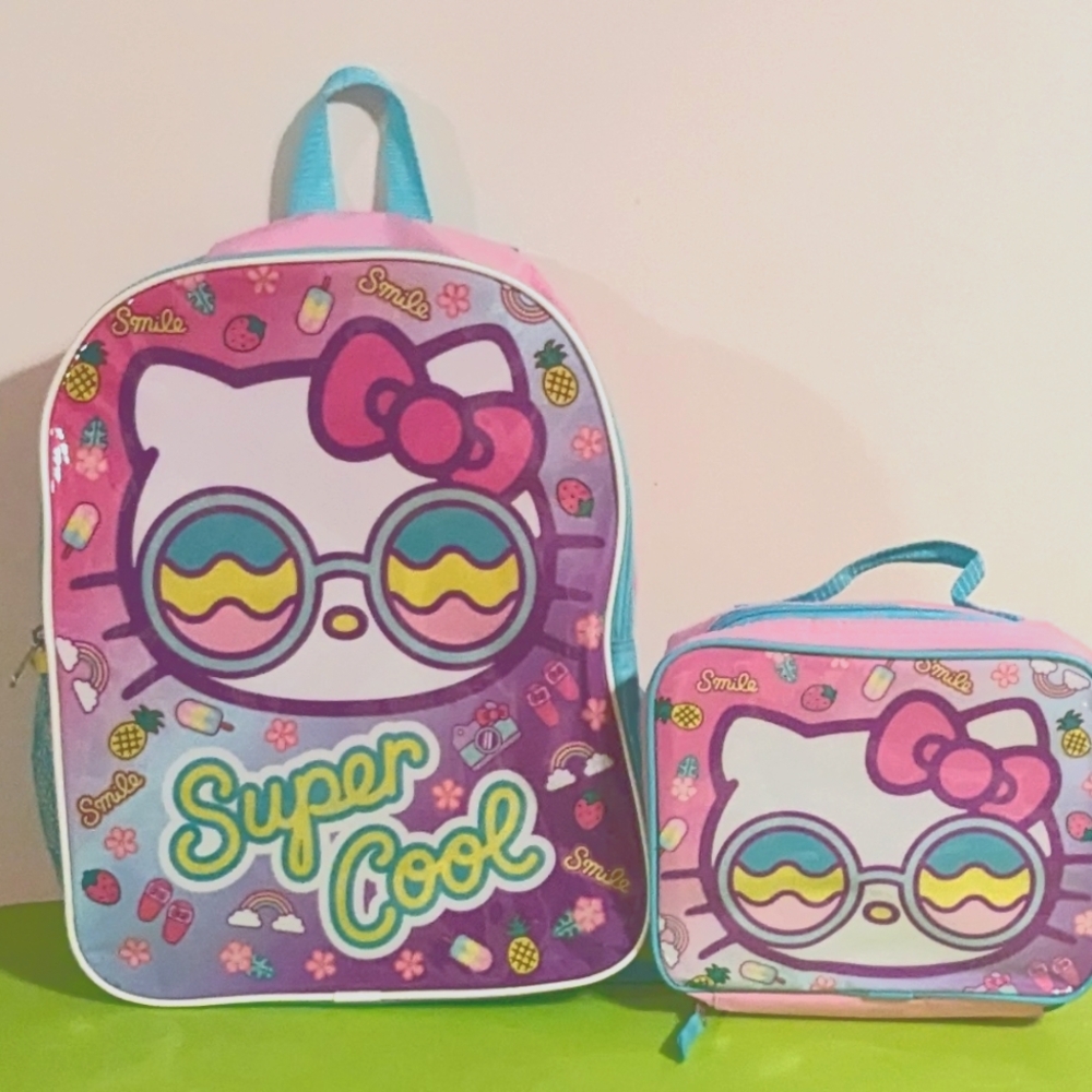 Hello Kitty Bookbag with Lunchbag
